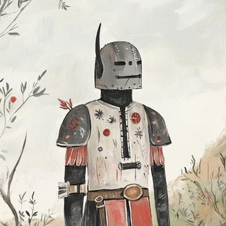 Mangasuture style, Midjourney V6.1: concept art character design of retropunk steam knight
