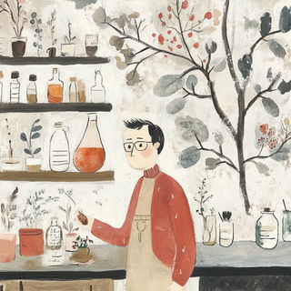 Mangasuture style, Midjourney V6.1: editorial illustration for popular scientific magazine cover