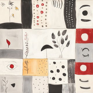 Mangasuture style, Midjourney V6.1: creative pattern composition