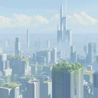 Crestfall Billposting style, Midjourney V6.1: megacity with futuristic bioarchitecture