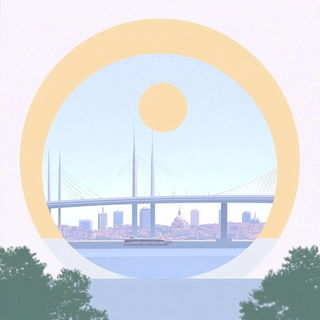 Crestfall Billposting style, Midjourney V6.1: bold minimalist logo design for Istanbul city municipal services