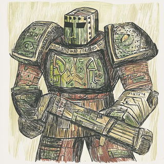 Alizarin Courtwork style, Midjourney V6.1: concept art character design of retropunk steam knight
