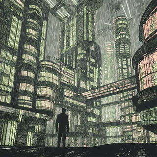 Alizarin Courtwork style, Midjourney V6.1: cinematic shot from sci-fi movie