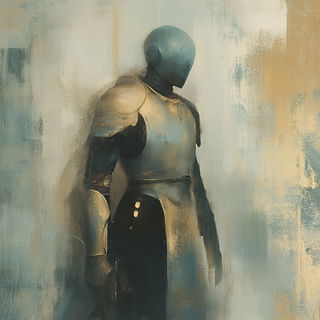 Ornathread style, Midjourney V6.1: concept art character design of retropunk steam knight