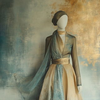 Ornathread style, Midjourney V6.1: haute-couture fashion outfit