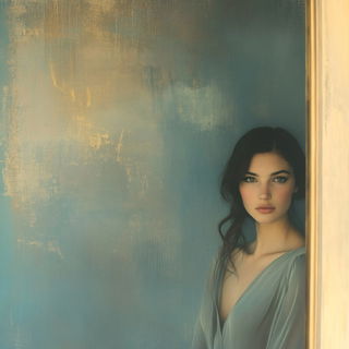 Ornathread style, Midjourney V6.1: photographic portrait of female protagonist