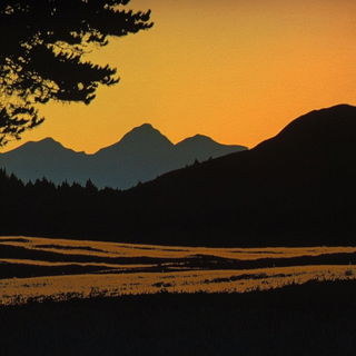 Marshface style, Midjourney V6.1: realistic landscape photograph of quiet dawn