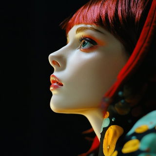 Sgraffito Sunweave style, Midjourney V6.1: photographic portrait of female protagonist