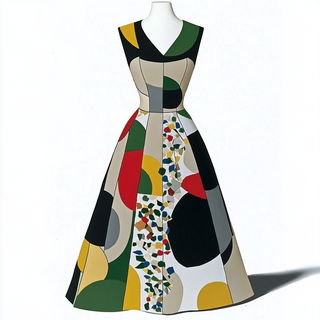 Brushtopography style, Midjourney V6.1: haute-couture fashion outfit