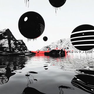 Cloisonne Afterdark style, Midjourney V6.1: abstract 3D render