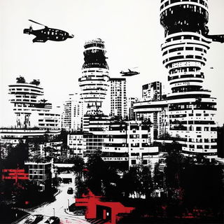 Cloisonne Afterdark style, Midjourney V6.1: megacity with futuristic bioarchitecture