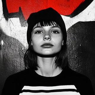 Cloisonne Afterdark style, Midjourney V6.1: photographic portrait of female protagonist