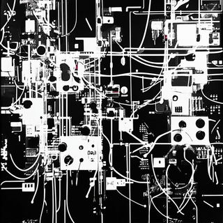 Cloisonne Afterdark style, Midjourney V6.1: technical infrastructure blueprint schematics