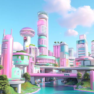 Velocetide style, Midjourney V6.1: megacity with futuristic bioarchitecture