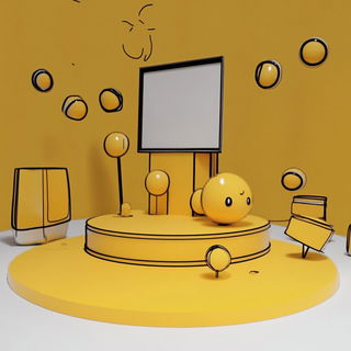 Orangesky Quay style, Midjourney V6.1: abstract 3D render