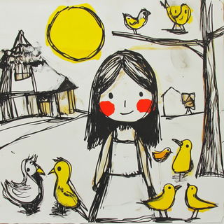 Orangesky Quay style, Midjourney V6.1: traditional folk art