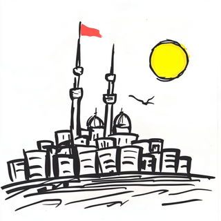 Orangesky Quay style, Midjourney V6.1: bold minimalist logo design for Istanbul city municipal services