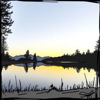 Orangesky Quay style, Midjourney V6.1: realistic landscape photograph of quiet dawn
