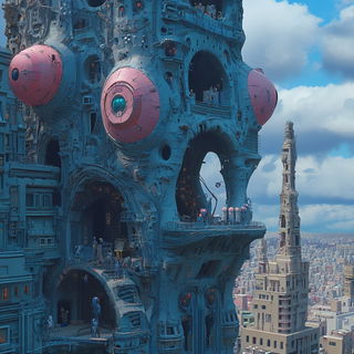 Bulbscale style, Midjourney V6.1: megacity with futuristic bioarchitecture