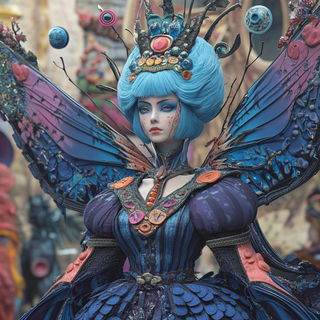 Bulbscale style, Midjourney V6.1: haute-couture fashion outfit