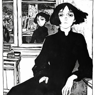 Petalscale style, Midjourney V6.1: black-and-white manga comic strip
