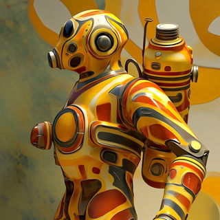 Linomyth style, Midjourney V6.1: concept art character design of retropunk steam knight