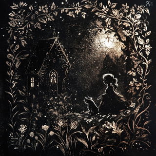 Vaporbar Fracture style, Midjourney V6.1: retro fairy-tale illustration