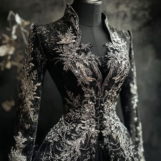 Vaporbar Fracture style, Midjourney V6.1: haute-couture fashion outfit