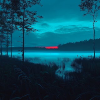 Miniaturalis style, Midjourney V6.1: realistic landscape photograph of quiet dawn