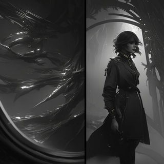 Orbiscript style, Midjourney V6.1: black-and-white manga comic strip