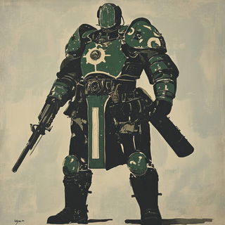 Cosmodance style, Midjourney V6.1: concept art character design of retropunk steam knight
