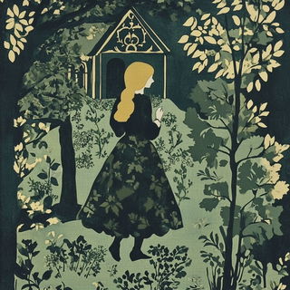 Cosmodance style, Midjourney V6.1: retro fairy-tale illustration