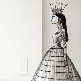 Ruincandle Baroque style, Midjourney V6.1: haute-couture fashion outfit