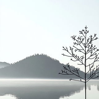 Ruincandle Baroque style, Midjourney V6.1: realistic landscape photograph of quiet dawn