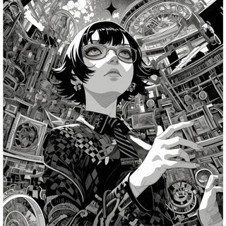 Wet Pavement Exodus style, Midjourney V6.1: black-and-white manga comic strip
