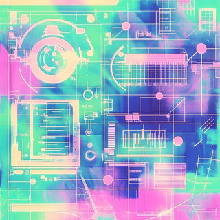 Glazeflora style, Midjourney V6.1: technical infrastructure blueprint schematics