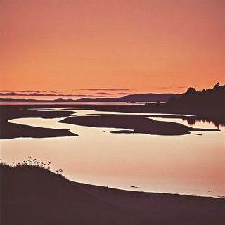 Ruralairism style, Midjourney V6.1: realistic landscape photograph of quiet dawn