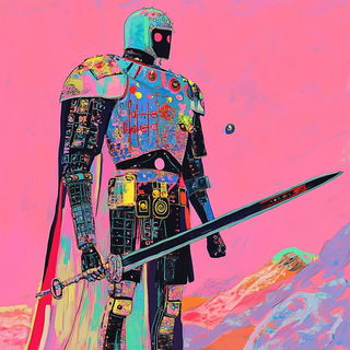 Foliar Panorama style, Midjourney V6.1: concept art character design of retropunk steam knight