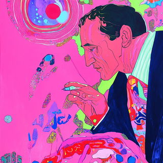 Foliar Panorama style, Midjourney V6.1: editorial illustration for popular scientific magazine cover