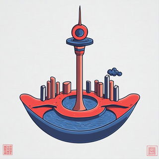 Hydrochrome style, Midjourney V6.1: bold minimalist logo design for Istanbul city municipal services
