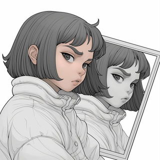 Hydrochrome style, Midjourney V6.1: black-and-white manga comic strip