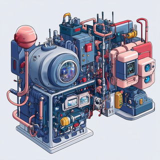 Hydrochrome style, Midjourney V6.1: technical infrastructure blueprint schematics