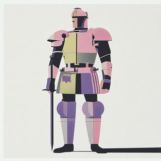Cryophyte Apertures style, Midjourney V6.1: concept art character design of retropunk steam knight