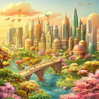 Vespera Framehouse style, Midjourney V6.1: megacity with futuristic bioarchitecture