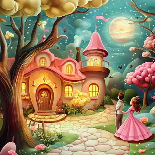 Vespera Framehouse style, Midjourney V6.1: retro fairy-tale illustration