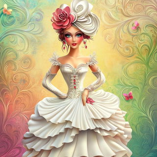 Vespera Framehouse style, Midjourney V6.1: haute-couture fashion outfit