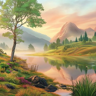 Vespera Framehouse style, Midjourney V6.1: realistic landscape photograph of quiet dawn