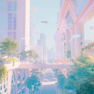 Cyanodoodle style, Midjourney V6.1: megacity with futuristic bioarchitecture