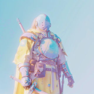 Cyanodoodle style, Midjourney V6.1: concept art character design of retropunk steam knight