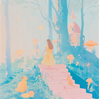 Cyanodoodle style, Midjourney V6.1: retro fairy-tale illustration